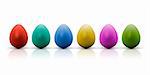 A row of nice colored easter eggs