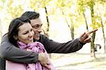 nice couple in a autumn park