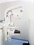 A mammogram x-ray machine in a hospital
