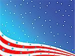 stylized american flag, vector art illustration; easy to modify colors or background