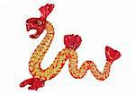 Glass statuette of a chinese dragon on white background