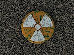 rusty nuclear symbol - 3d illustration