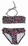 Summer Floral Bikini Isolated on White with a Clipping Path.