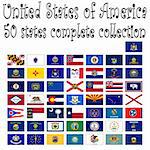 united states of america collection, abstract vector art illustration