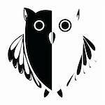 Vector stylized owl, background illustration, vector art, more drawings in my gallery