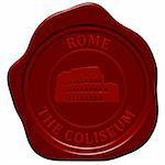 Coliseum. Sealing wax stamp for design use.