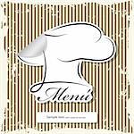 Vector menu pattern with chef hat sticker