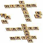 Crossword letters hiring firing and career search match.
