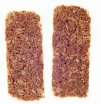 Healthy Granola Bars Isolated on White with a Clipping Path.