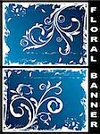 Illustration of grunge floral banners - vector