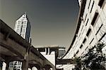 Modern city scenic with skyscraper and modern building in Banciao station, Taipei, Taiwan.