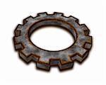 rusty gear wheel on white background - 3d illustration