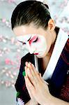 künstlerische Portrait Japan Geisha Frau mit kreativen make-up