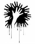 Hands silhouette. New concept design. Illustration on white background.