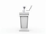 man speaks to a rally isolated on white background