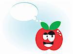 Cartoon apple talking