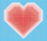 vector illustration of the heart on the blue background