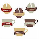 Coffee Elements For Design, Isolated On White Background, Vector Illustration