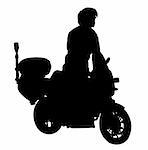 motorcyclist silhouette - vector