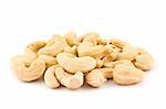 Cashew nuts isolated on white background