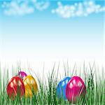 Background with Easter eggs. Vector image.