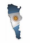 3D outline of Argentina with flag