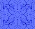 Blue continuous fractal pattern with kidney and diamond shapes.