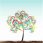 illustration of abstract tree on isolated background