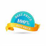 illustration of 100% best price tag on white background