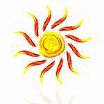 illustration of abstract sun on white background