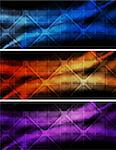 Dark banners with square texture. Eps 10 vector