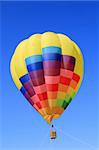 balloon colorful vivid colors in blue sky flying ship