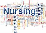 Background concept wordcloud illustration of nursing