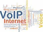 Background concept wordcloud illustration of VoIP