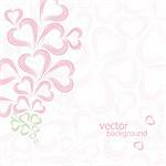 Valentine card with copy space. Pink heart background. Swirl vector illustration.