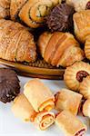 Bakery foodstuffs set on a white background