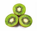 Close up of kiwi fruit on white background