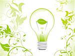 abstract eco green bulb icon vector illustration