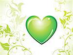 abstract eco green heart icon vector illustration