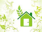 abstract eco green home icon vector illustration