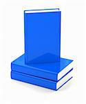 Blue books over white background
