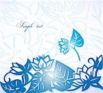Blue flowers on white background. Vector illustration