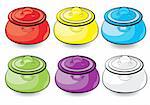 Cartoon colorful casserole. Illustration for design on white background