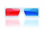 Vector illustration of 3d anaglyph glasses on a white background