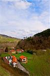 Small Catholic Cemetery in the Spanish Village on the Slopes of the Pyrenees