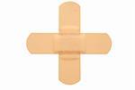 Top view of band-aid on a white background