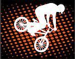 bmx biker on the abstract background