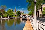 The Rideau Canal and Parliament Hill in Ottawa, Canada.