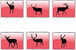 deers collection buttons - vector