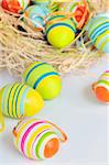 Painted Colorful Easter Eggs